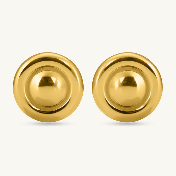 Golden Round Stud earrings