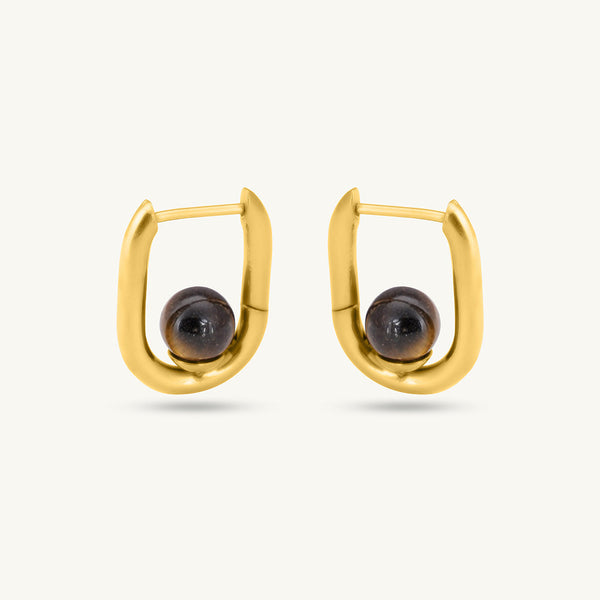 U Brown Acrylic Hoop Earrings