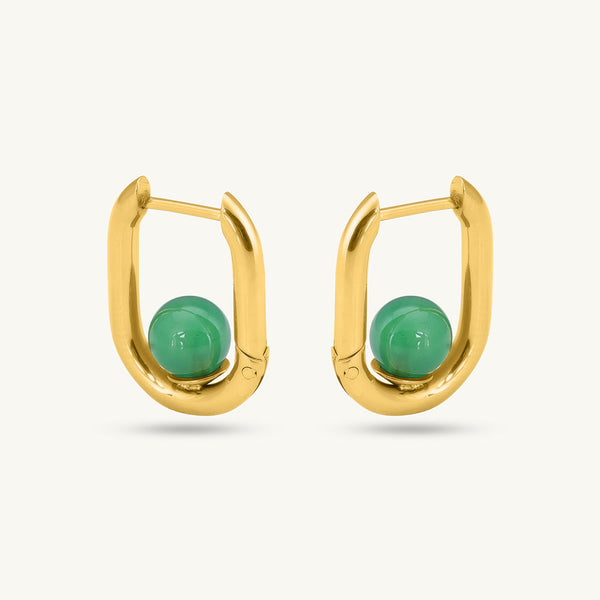 U Green Acrylic Hoop Earrings