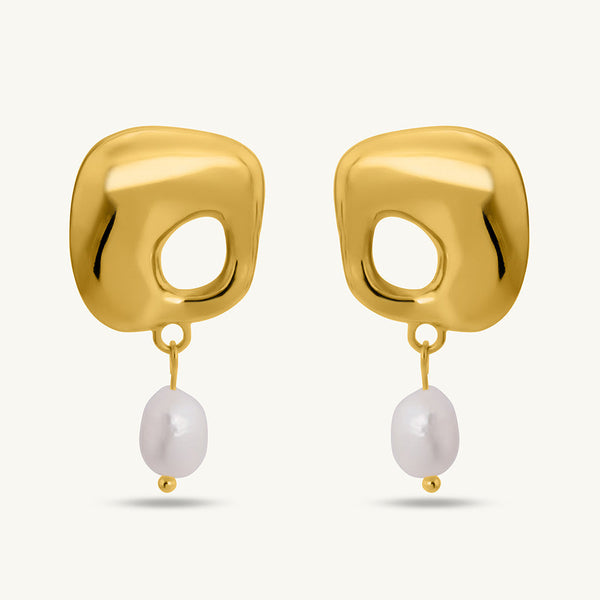 Dangling Pearl Drop Earrings