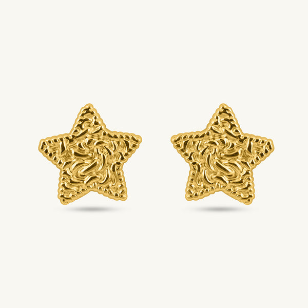 Gold Filigree Star Earrings