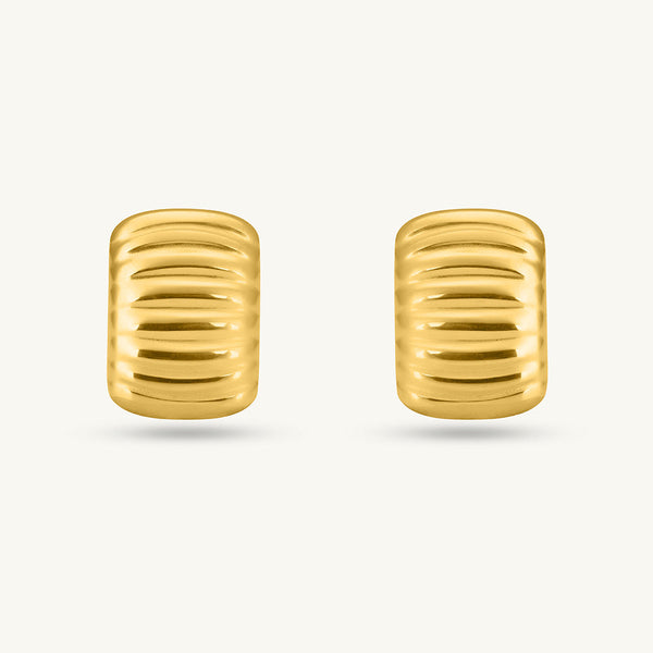 Gold Ridged Earrings