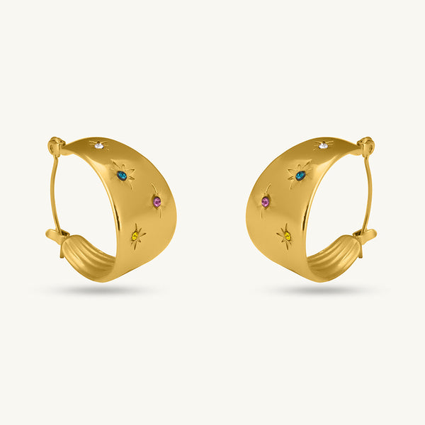 Stone Huggie Earrings