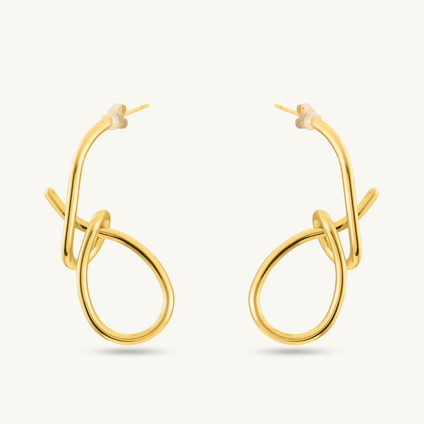 Intertwined Gold Drop Earrings