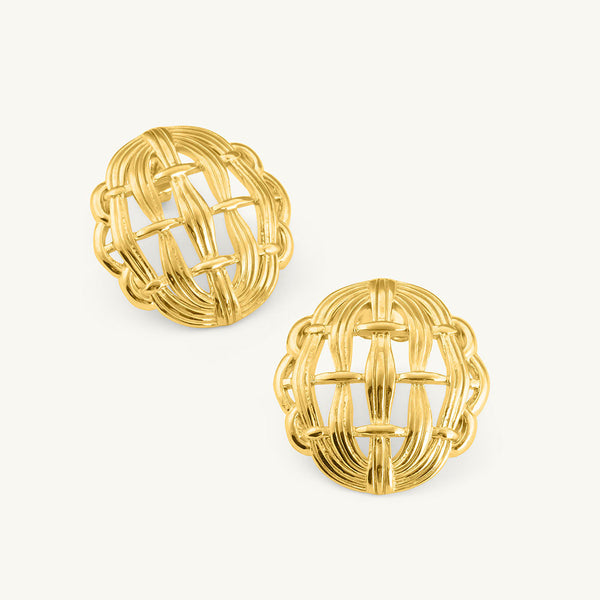 Golden Web Stud Earrings