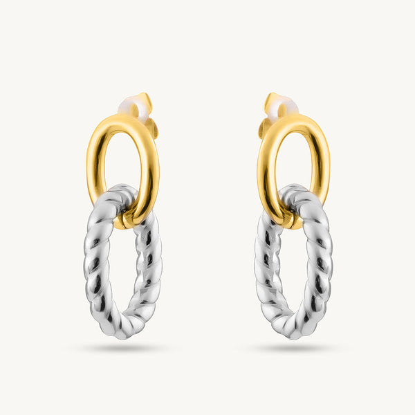 Two-Tone Linked Earrings