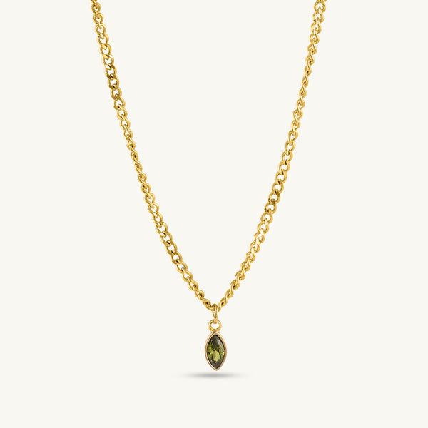 Forest Tear Birthstone Necklace