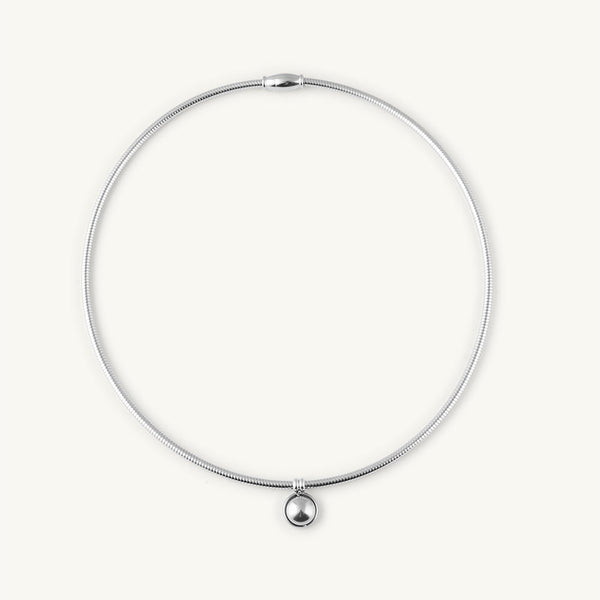 Stylish Silver Ball Choker Necklace