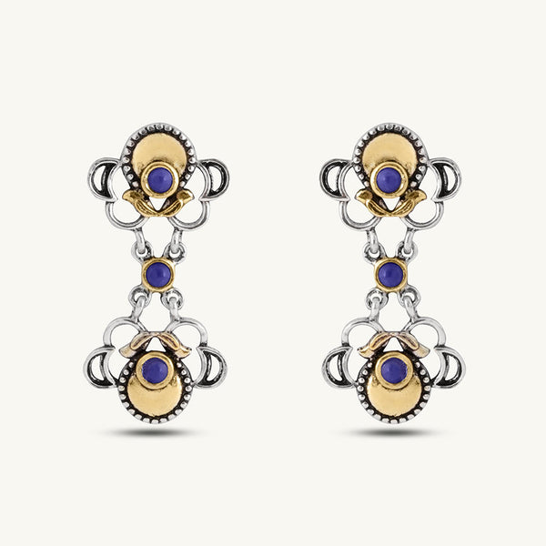 925 Silver Indi Dual Motif Earrings