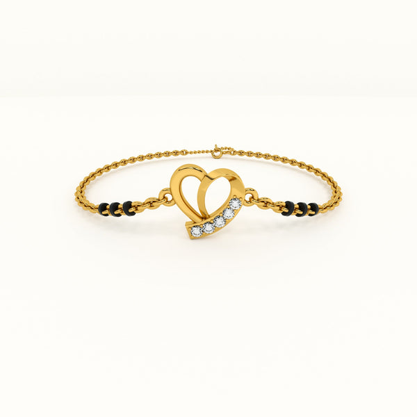 Delicate Heart 925 Sterling Silver Mangalsutra Bracelet