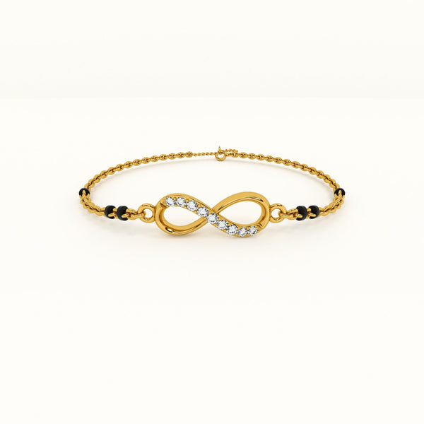 Endless Love 925 Sterling Silver Mangalsutra Bracelet | BIS Hallmarked | 18k Gold Vermeil
