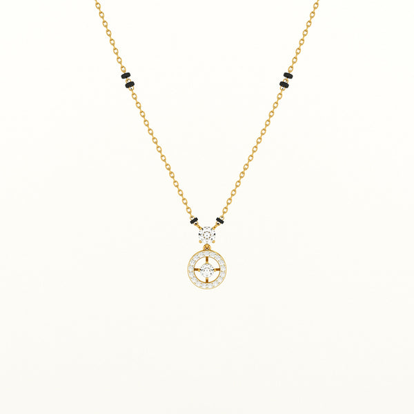Shimmering Solitaire Bond 925 Silver Mangalsutra | BIS Hallmarked | 18k Gold Vermeil