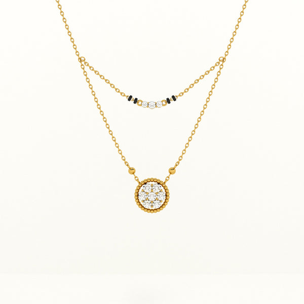 Double Layred Pendant 925 Silver Mangalsutra | BIS Hallmarked | 18k Gold Vermeil
