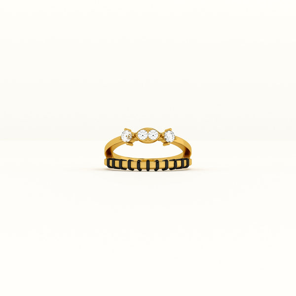 Elegant 925 Sterling Silver Mangalsutra Ring | BIS Hallmarked | 18k Gold Vermeil