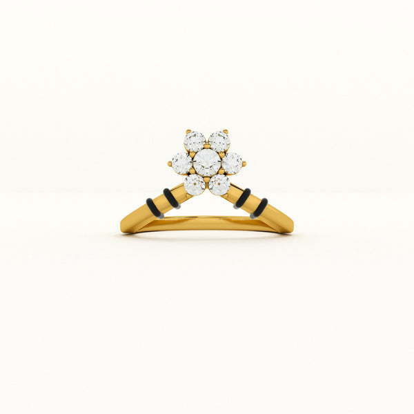 Star Cluster 925 Sterling Silver Mangalsutra Ring | BIS Hallmarked | 18k Gold Vermeil