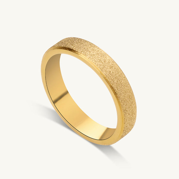 Textured Matte Gold Band Ring