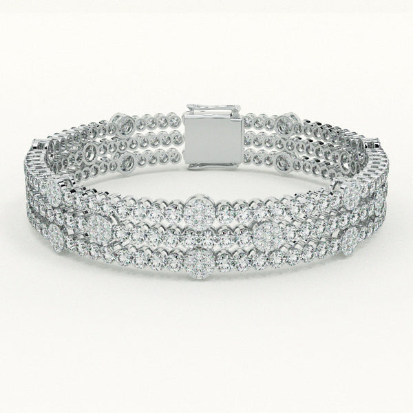 Triple Row Dazzle Tennis Bracelet