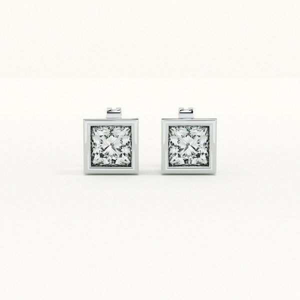 Princess Cut Sparkler 925 Sterling Silver Studs