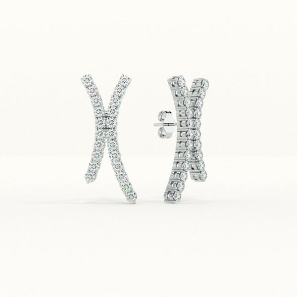 Intersecting Sparkle Stud Earrings
