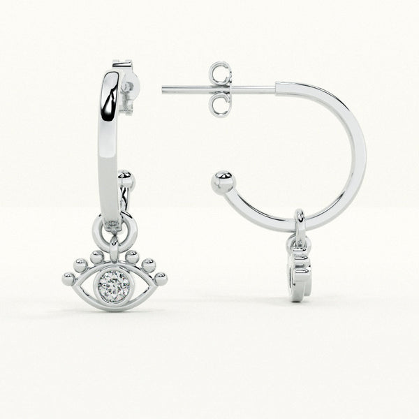 Mystic Eye Charm 925 Sterling Silver Earrings