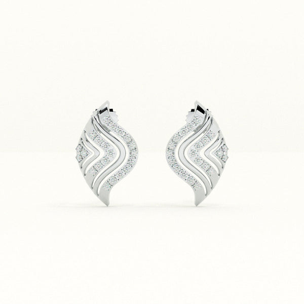 Wavy Chevron 0.43 Carat Lab-Grown Diamond Earrings