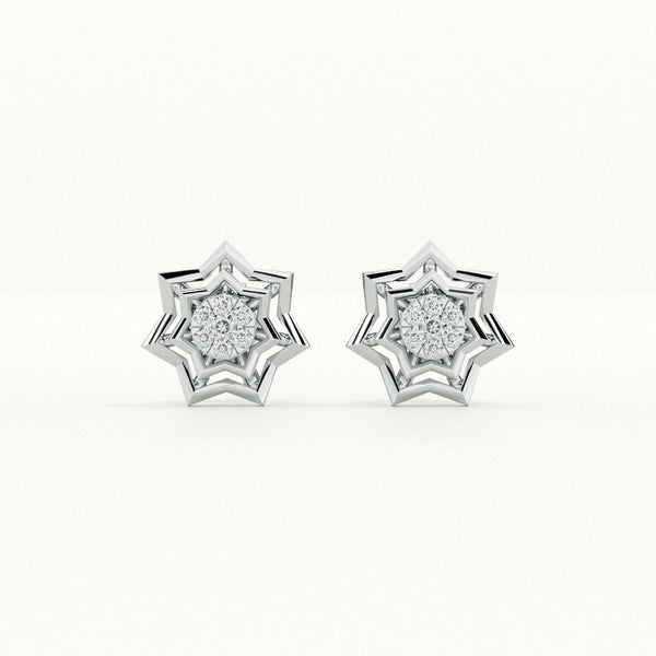 Twinkling Starburst Lab-Grown Diamond + 925 Sterling Silver Earrings