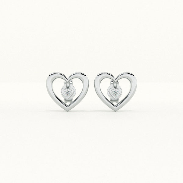 Open Heart Sparkle Lab-Grown Diamond + 925 Sterling Silver Earrings