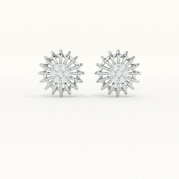 Radiant Bloom 0.30 Carat Lab-Grown Diamond 925 Sterling Silver Earrings