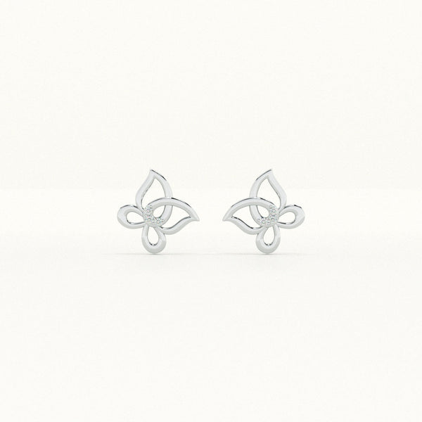 Butterfly Bloom Lab-Grown Diamond + 925 Sterling Silver Earrings