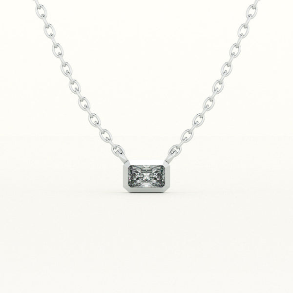 Rectangle Pendant 925 Sterling Silver Necklace