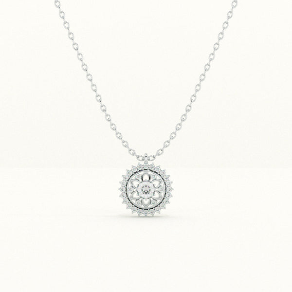 Vintage Glamour Floral 925 Sterling Silver Necklace
