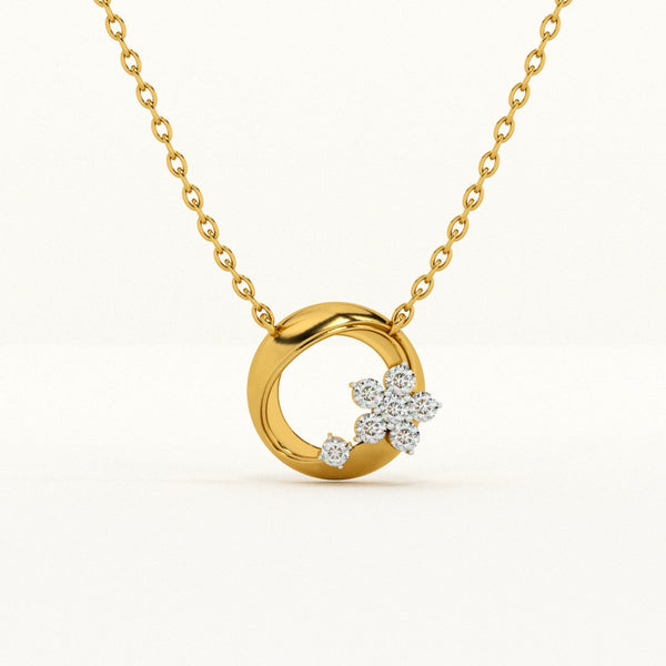 Gilded Petal Orbit 0.2 Carat Lab-Grown Diamond Necklace