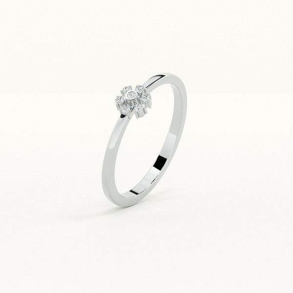 Daisy Charm 0.79 Carat Lab-Grown Diamond Silver Ring