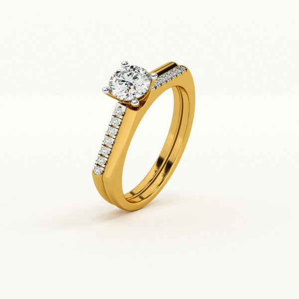 Channel and Pave 0.58 Carat Lab-Grown Diamond Ring