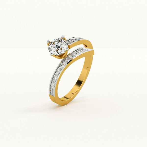 Asymmetrical Pave 0.80 Carat Lab-Grown Diamond Ring