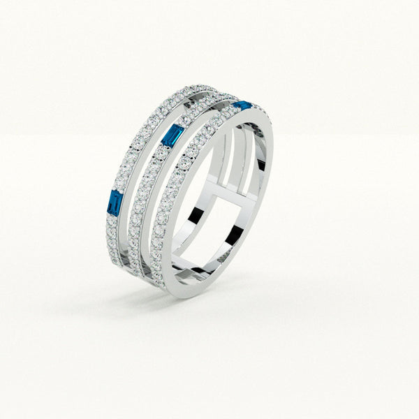 Azure Cascade Zirconia Ring