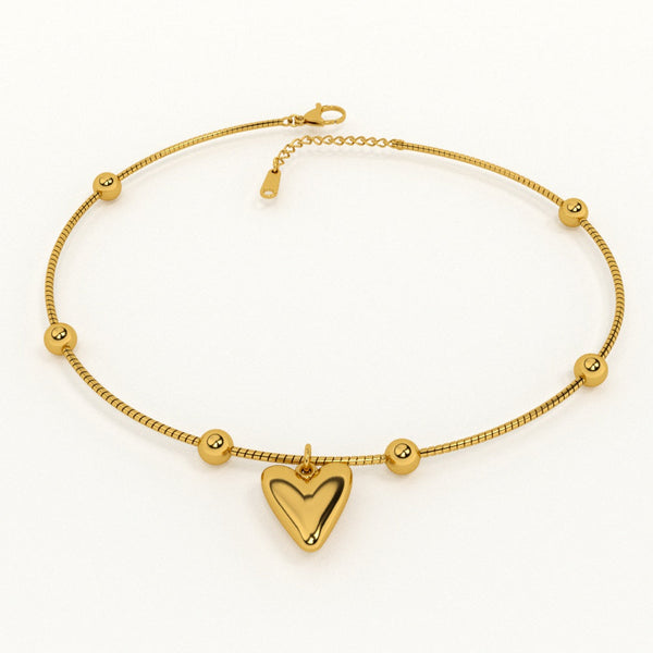 Heart and Ball Chain Anklet