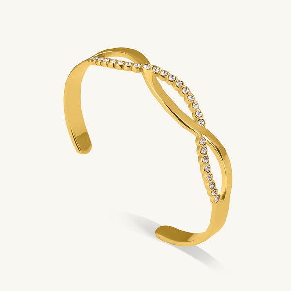 Twisted Diamond Gold Bracelet