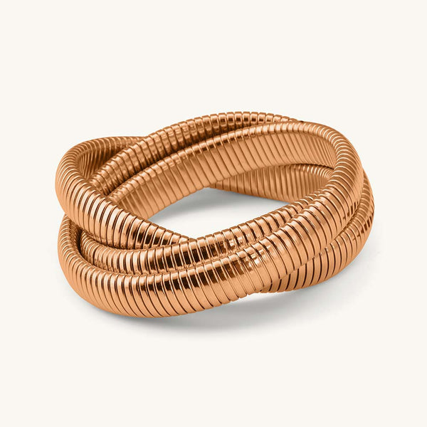 Rose Gold Trio Snake Bangle