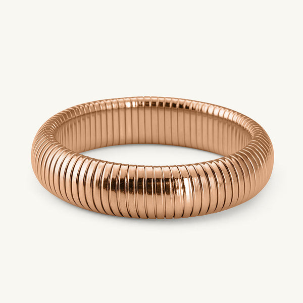 Grooved Rose Gold  Bangle