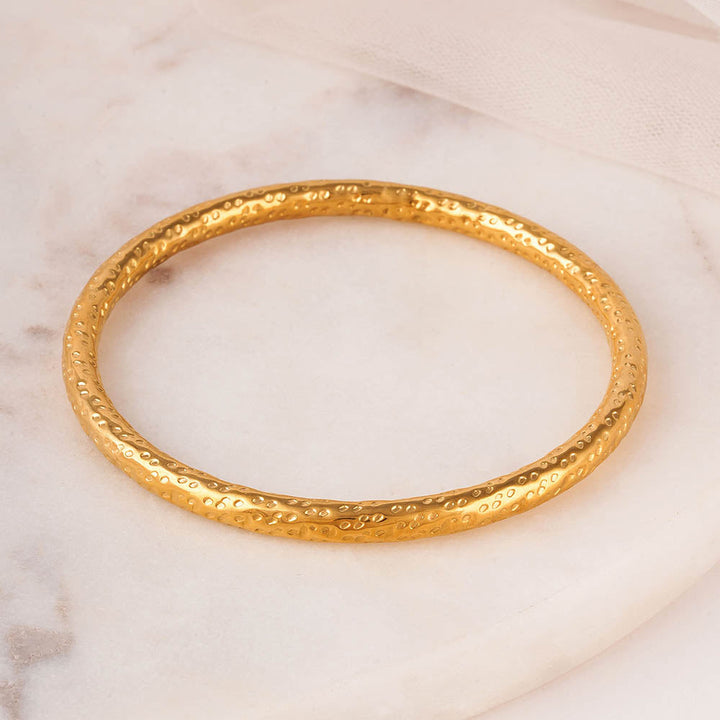 Engraved Dots Bangle Bracelet-3