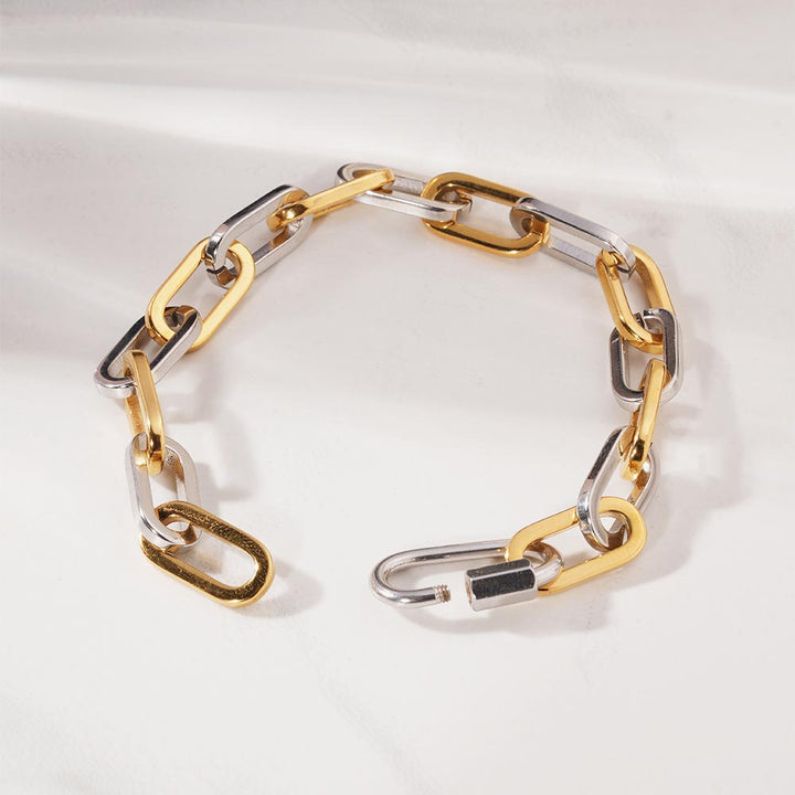 Bi-Tone Chunky Chain Bracelet-2