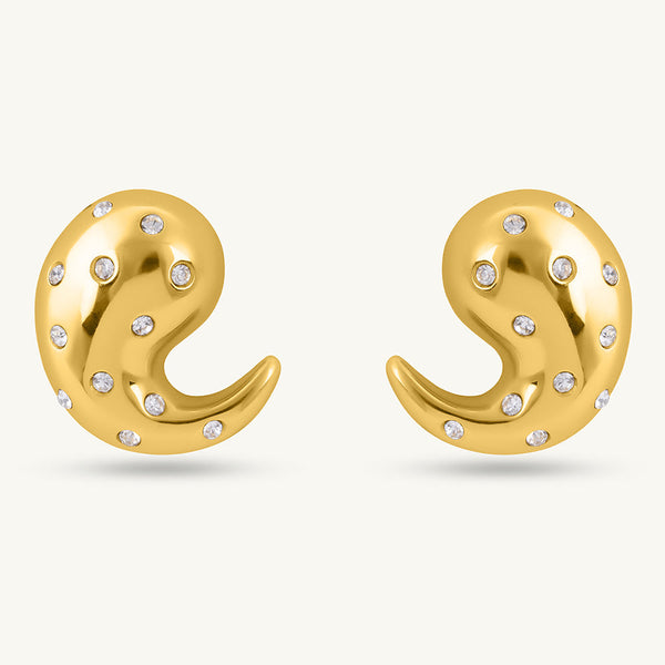Golden Spark Paisley Earrings