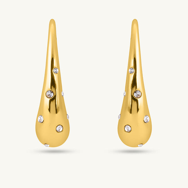 Golden Drizzle Crystal Earrings