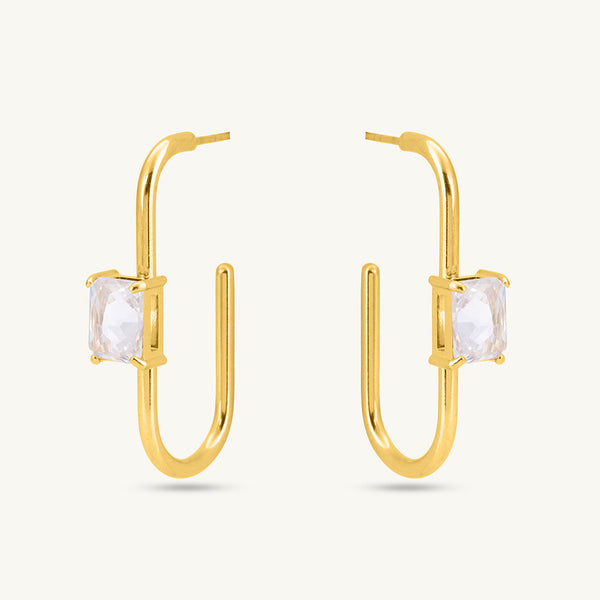 Golden Prism Geometric Earrings