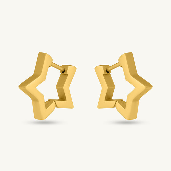 Outline Star Huggie Earrings