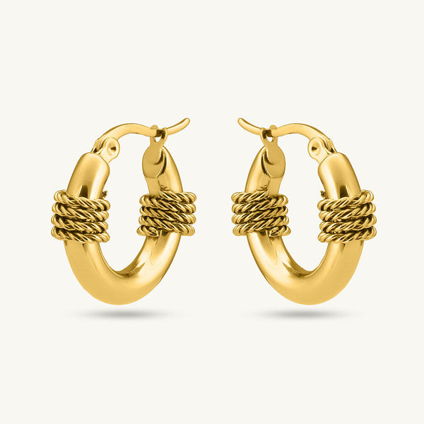 Gold Tyre Hoop Earrings