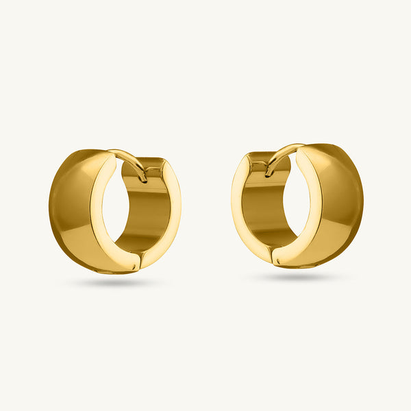 Plain Gold Round Bali Earrings