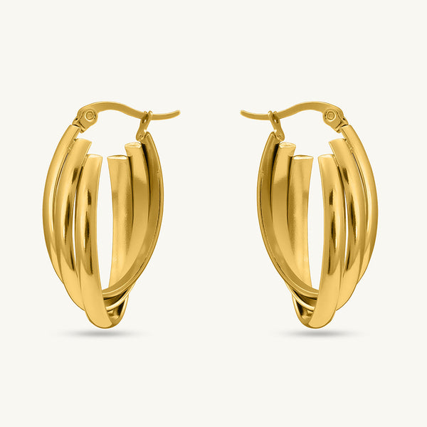 Elegant Oval Hoop Earrings