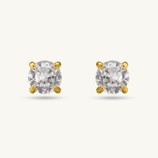 Solitaire Round Diamond Stud Earrings